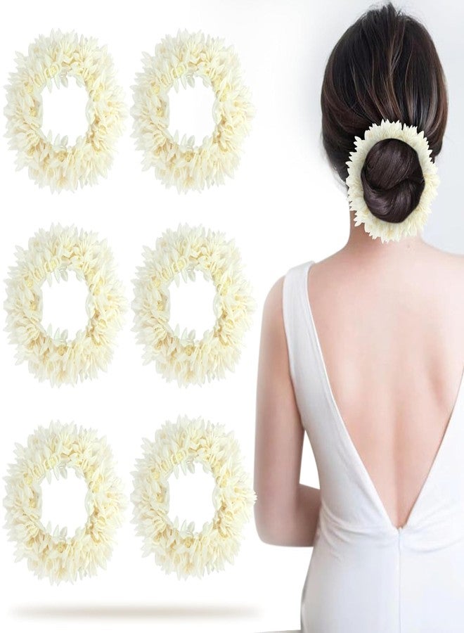 Fiable Collection Artificial Flowers Hair Gajra for Bun - Pack of 6 | Reusable Floral Juda Accessories for Bridal, Festive & Dance Wear | Assorted Elegant Colors - Image 1