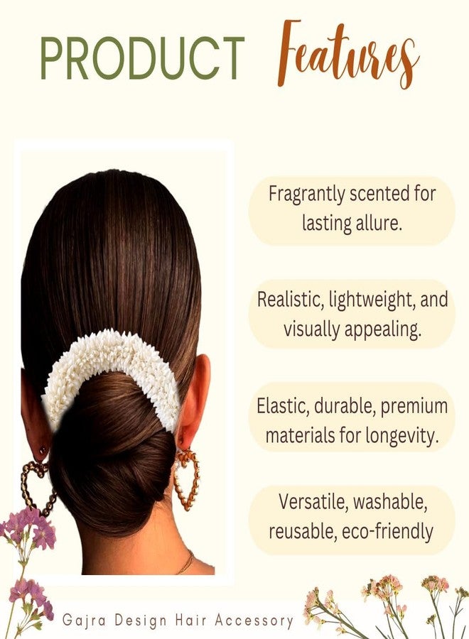 Fiable Collection Artificial Flowers Hair Gajra for Bun - Pack of 6 | Reusable Floral Juda Accessories for Bridal, Festive & Dance Wear | Assorted Elegant Colors - Image 5