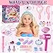 Golray Hair Styling Doll Head Makeup Kit Nail Art Girls ToysHair Salon Toy Real Cosmetics Nail PolishHairdryer Curling Iron Stylist Play Toy Princess Girl Birthday Gifts 3 4 5 6 7 8 Years Old - Image 4