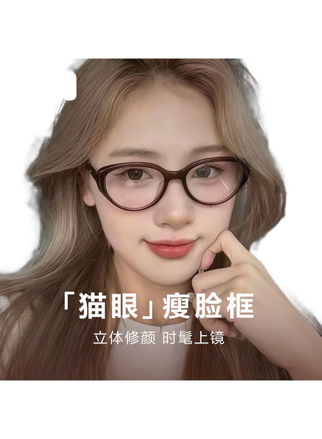 LOHO Blue Light Blocking Glasses For Women, Cat Eye Black Frame, Prescription Available, Slimming Frame, Small Frame For Men New Yx8045 Black - Image 1