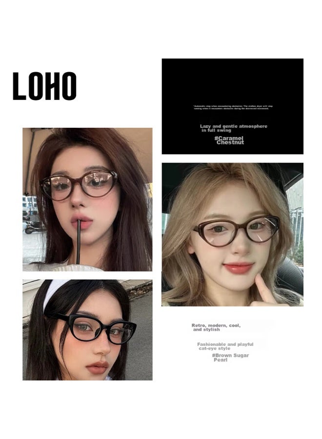 Loho Blue Light Blocking Gl For Women, Cat Eye Black Frame, Prescription Available, Slimming Frame, Small Frame For Men New Yx8045 Black - Image 1
