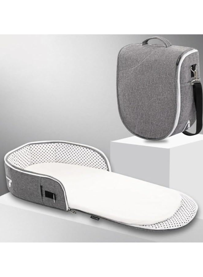 بيوينتي سرير اطفال قابل للطي مع شبكة ناموسية ومظلة، خيمة اطفال قابلة للطي، سرير سفر بيونيك قابل للغسل، سرير مهد جيد التهوية، سرير اطفال محمول، سرير اطفال قابل للطي مع شبكة ناموسية (رمادي) - Image 2