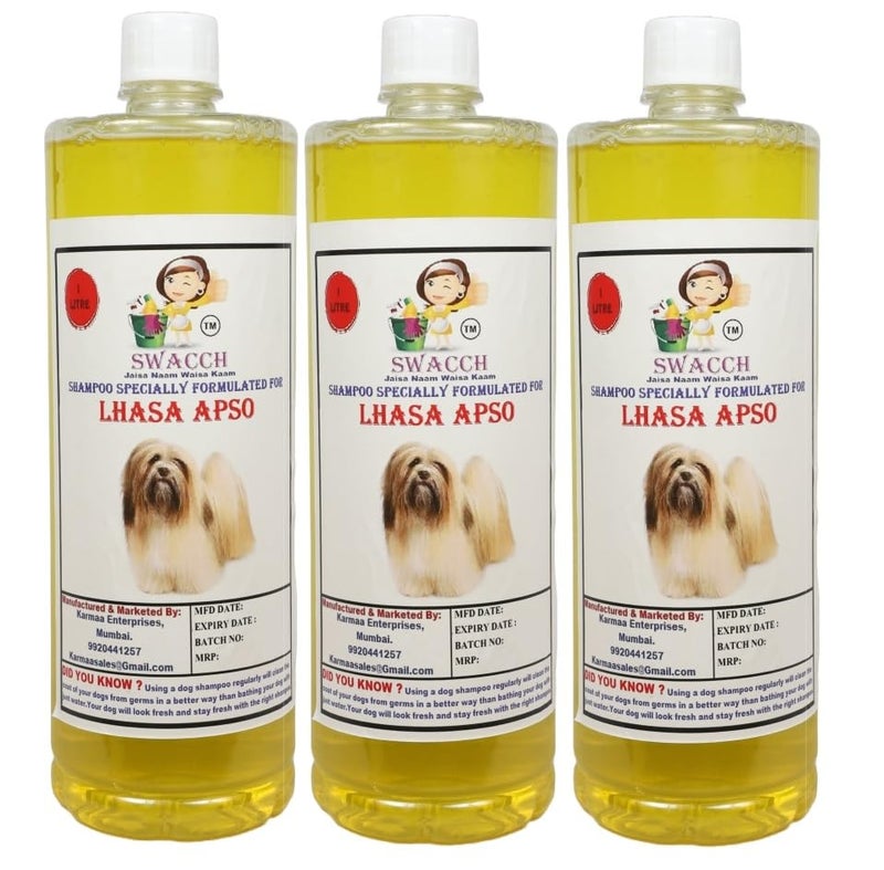 swacch Pet Shampoo | Puppy Safe Shampoo | PH Balanced | Ditch to Itch for Lhasa Apso Dog Shampoo 3 Litre (Lemon) + Goofy Ball Chew Toy Combo Pack - Image 2