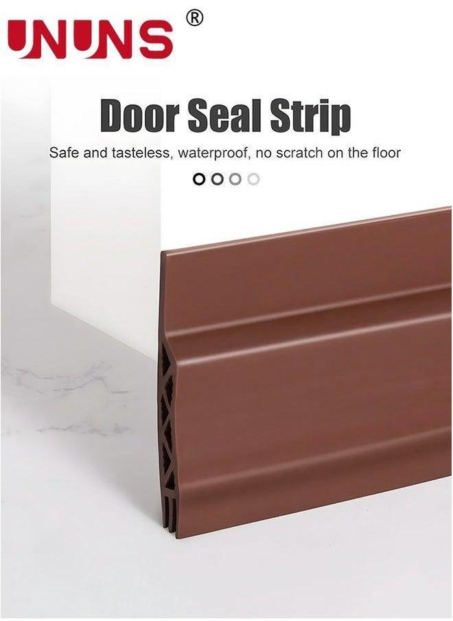 UNUNS Pack Of 3 Under Door Draft Stopper For Exterior, Self Adhesive Foam Blocker - Brown  - Image 3