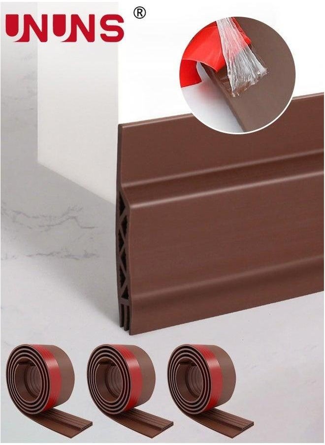 UNUNS Pack Of 3 Under Door Draft Stopper For Exterior, Self Adhesive Foam Blocker - Brown  - Image 1