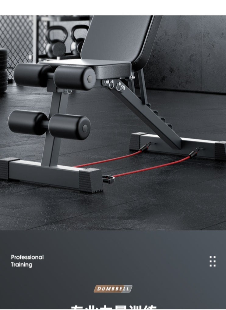 Generic - Multi-Functional Fitness Bench - Extendable & Thick, Ideal for Dumbbells, Sit-Ups & Core Workouts, Black - Image 1