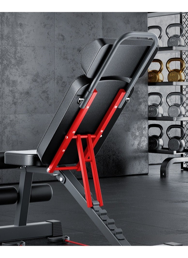 Generic - Multi-Functional Fitness Bench - Extendable & Thick, Ideal for Dumbbells, Sit-Ups & Core Workouts, Black - Image 1
