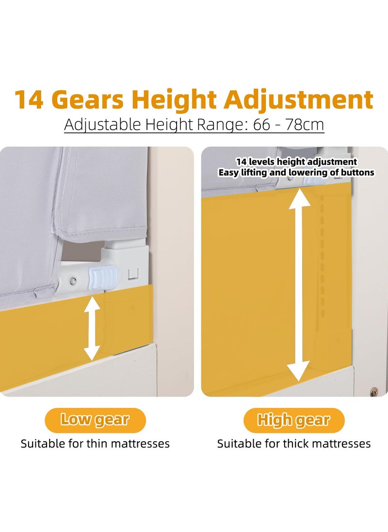 OHAHO - Baby Bed Rail Guard for Toddlers - 120cm Toddler Bed Side Rails for Crib Twin Full Queen Bunk Size Bed Swing Down Bedrail Extral Tall Child Safety Side Railing Guards for Kids（Grey） - Image 1