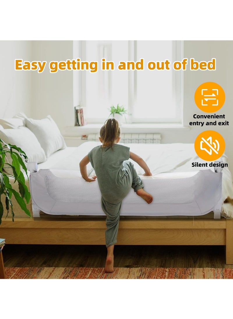 OHAHO - Baby Bed Rail Guard for Toddlers - 120cm Toddler Bed Side Rails for Crib Twin Full Queen Bunk Size Bed Swing Down Bedrail Extral Tall Child Safety Side Railing Guards for Kids（Grey） - Image 1