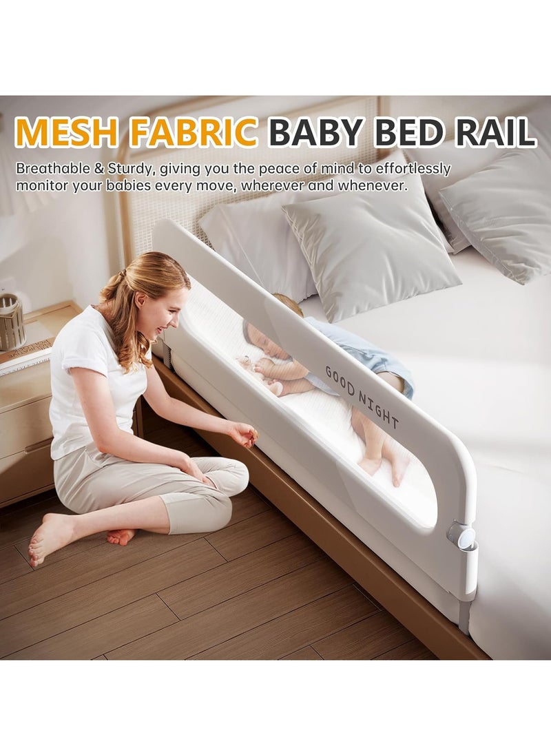 OHAHO - Baby Bed Rail Guard for Toddlers - 120cm Toddler Bed Side Rails for Crib Twin Full Queen Bunk Size Bed Swing Down Bedrail Extral Tall Child Safety Side Railing Guards for Kids（Grey） - Image 1