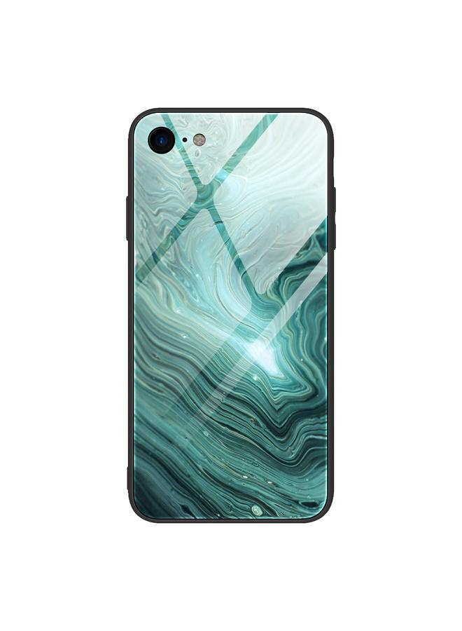 S-TOP Case For iPhone SE 2022 / SE 2020 / 8 / 7 Marble Pattern Glass Protective Case - Image 1