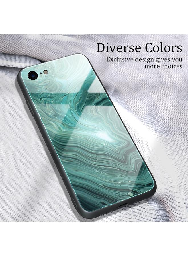 S-TOP Case For iPhone SE 2022 / SE 2020 / 8 / 7 Marble Pattern Glass Protective Case - Image 2