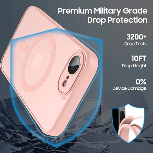 Tobfit Magnetic Case for iPhone 16e 6.1-Inch Compatible with MagSafe, Translucent Matte Back Slim Shockproof Phone Cover for iPhone 16e - Pink - Image 4