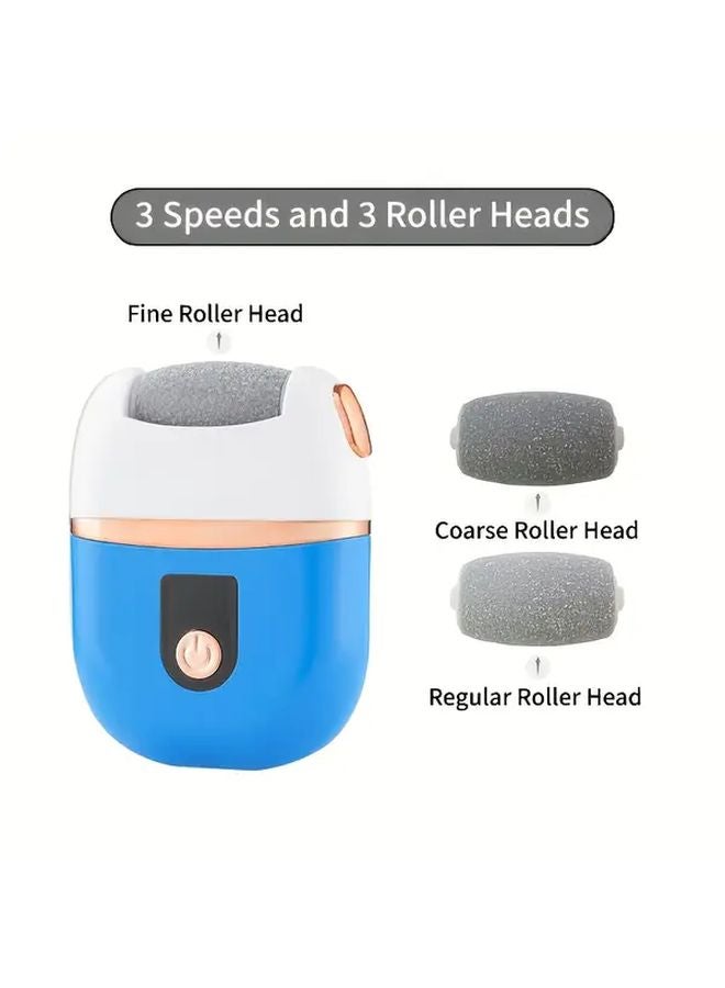 Blue Electric Foot File With 2 Grinding Heads LCD Display USB Rechargeable - Image 1