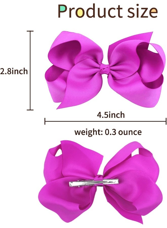 Oaoleer 40Pcs 4.5" Hair Bows Clips Grosgrain Ribbon Bows Hair Alligator Clips Hair Barrettes Hair Accessories for Baby Girls Infants Toddlers Kids Teens Children (4.5 Inch, 40 Colors) - Image 4