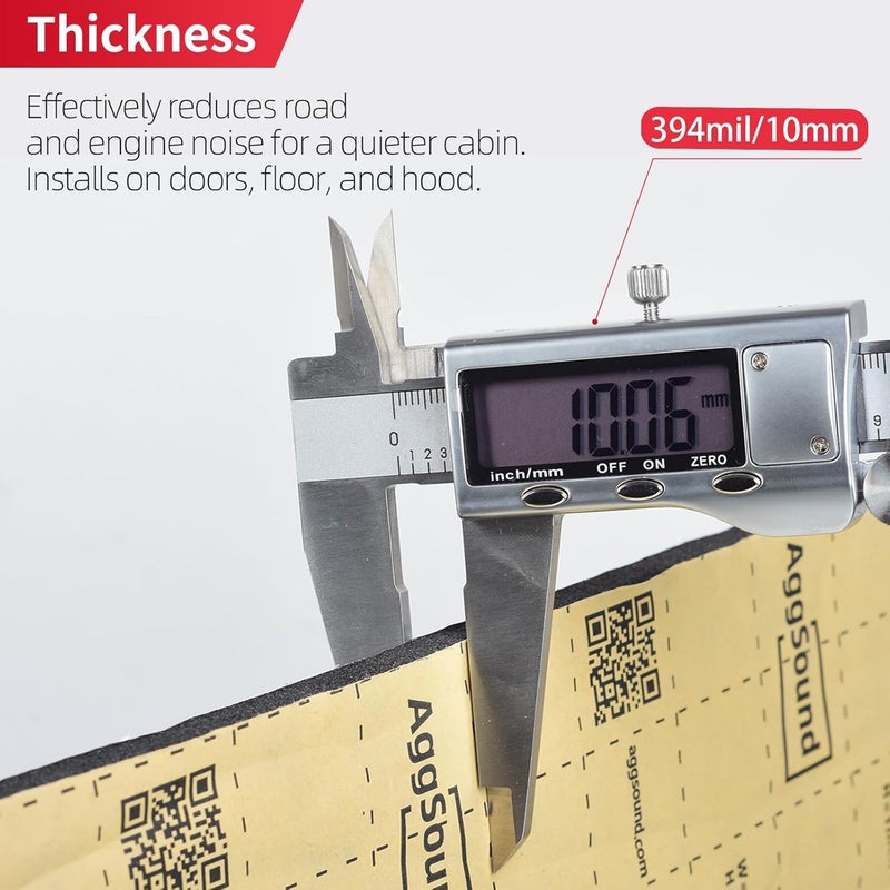 AggSound 394mil 36sqft Thickened Sound Deadener for Cars with Aluminum Foil Tape & Car Trim Removal Tool - Image 3