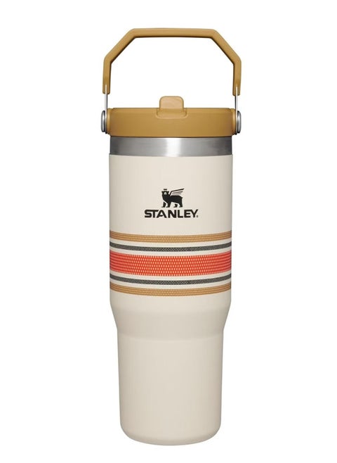 Stanley IceFlow 30oz Stainless Steel Tumbler with Leak-Resistant Flip Straw - Vacuum Insulated Water Bottle for Home, Office, or Car, Keeps Drinks Cold for 12 Hours or Iced for 2 Days, Reusable Cup, Cream Mesh Color