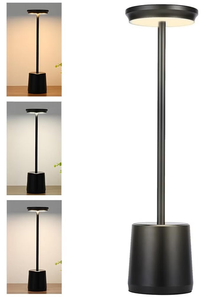 Arabest LED Cordless Table Lamps Portable Desk Lamps 4800mAh Rechargeable Battery Operated Night Light Stepless Dimmable Touch Control Table Light for Outside Restaurant Living Room Bedside（Black) - Image 1