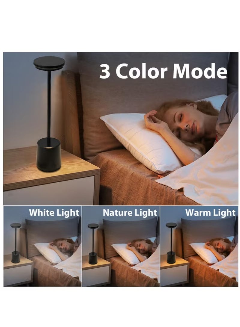 Arabest LED Cordless Table Lamps Portable Desk Lamps 4800mAh Rechargeable Battery Operated Night Light Stepless Dimmable Touch Control Table Light for Outside Restaurant Living Room Bedside（Black) - Image 5