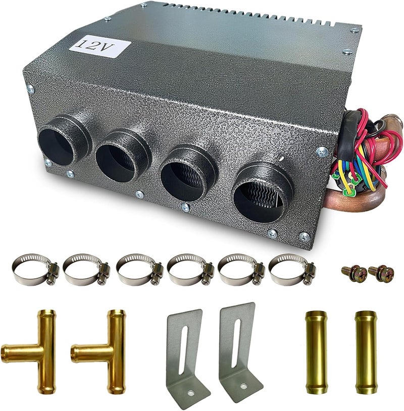 XuSha Hydronic Heater 12V 4 Front Vents, Compact Design, Portable Assembly Mountable Switch 3-Speed Fan 80 CFM Airflow 8500 BTU of Heat, fits for Car/Truck/Boat/RV - Image 1
