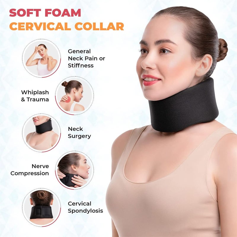Bukela Neck Brace, Soft Foam Cervical Collar for Sleeping, Adjustable Neck Support Brace for Wrap Align and Stabilize Vertebrae, Soft Collar Neck Brace for Women Men, Relieve Neck Pain Spine Pressure - Image 3