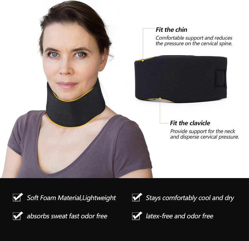 Bukela Neck Brace, Soft Foam Cervical Collar for Sleeping, Adjustable Neck Support Brace for Wrap Align and Stabilize Vertebrae, Soft Collar Neck Brace for Women Men, Relieve Neck Pain Spine Pressure - Image 2