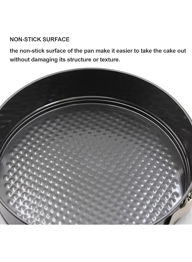 Biki Cake Teflon Coated Removable Base Microwave Oven Safe Non Stick Round Shaped Cake Baking Mold Pan, Cake Tin,Microwave Oven Bakeware,26 Cm (2 Pcs)   Black - Image 4