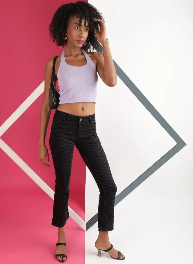 Freehand  Women Bootcut Laser Print High Rise Jeans for Women | Best Price UAE