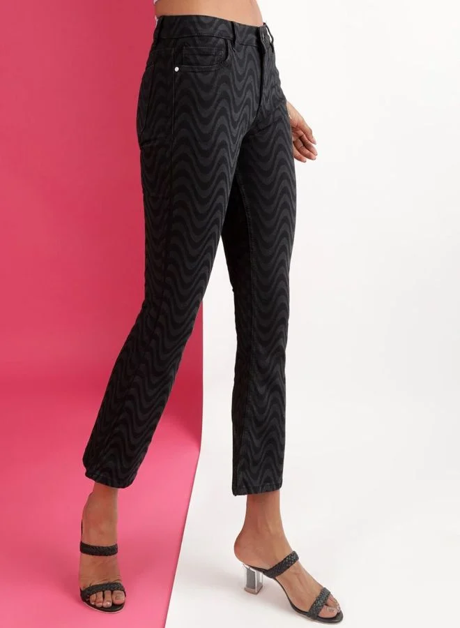 Freehand  Women Bootcut Laser Print High Rise Jeans for Women | Best Price UAE