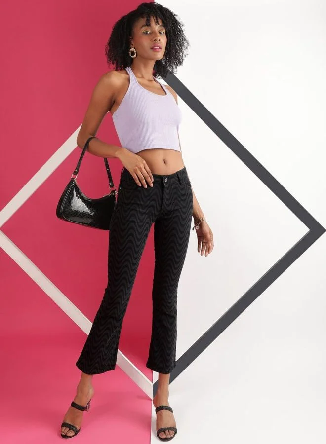 Freehand  Women Bootcut Laser Print High Rise Jeans for Women | Best Price UAE