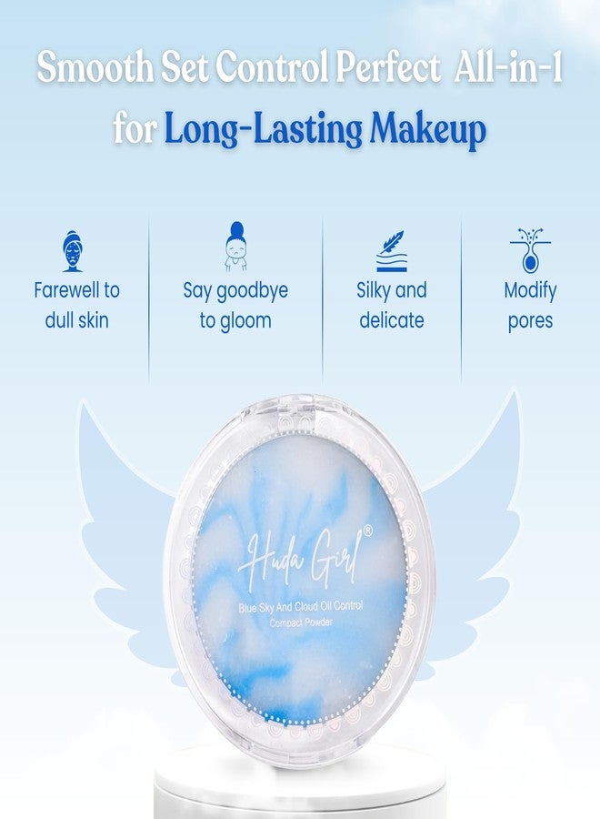 HUDA GIRL Blue Sky & Cloud Oil Control Gel Compact Powder with Applicator - Instant Oil Control, Mattifying, Poreless Finish - Perfect Compact for Women, Setter and Blotter Gel Compact - Image 4