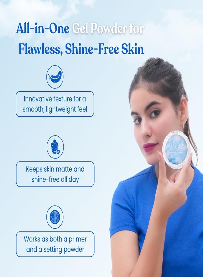HUDA GIRL Blue Sky & Cloud Oil Control Gel Compact Powder with Applicator - Instant Oil Control, Mattifying, Poreless Finish - Perfect Compact for Women, Setter and Blotter Gel Compact - Image 3