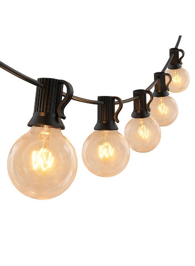 G40 Decorative String Light 15 M (50 Feet) with 50 Lamp Bulb Included, Weatherproof Patio and Backyard Hanging Lights, E12 Socket, Black - Image 1