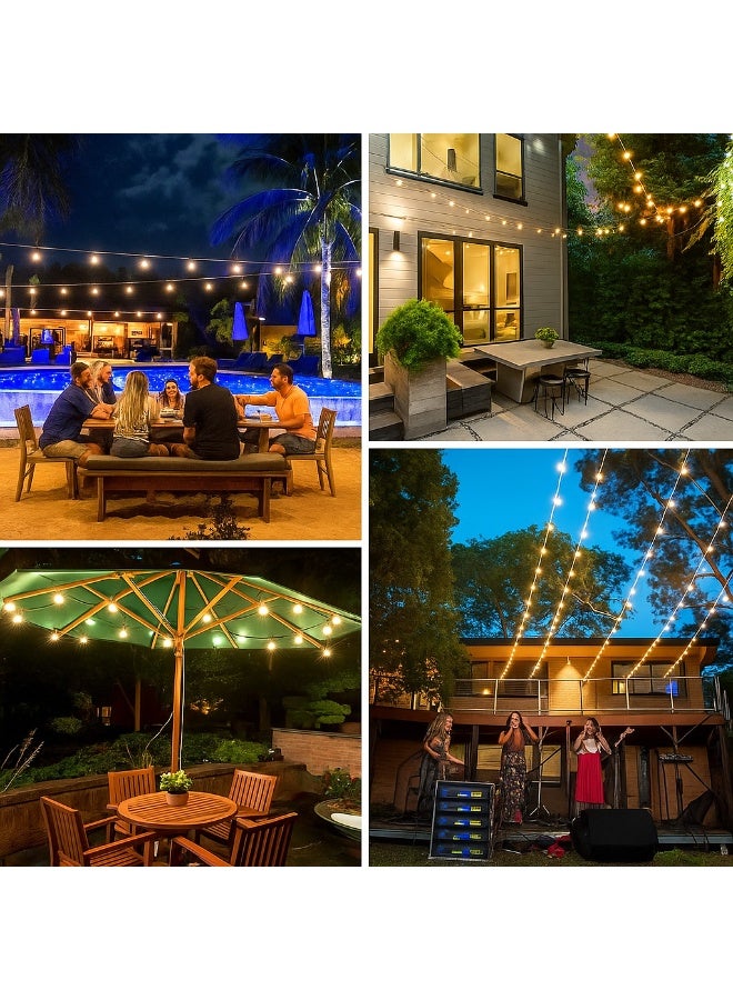 G40 Decorative String Light 15 M (50 Feet) with 50 Lamp Bulb Included, Weatherproof Patio and Backyard Hanging Lights, E12 Socket, Black - Image 3