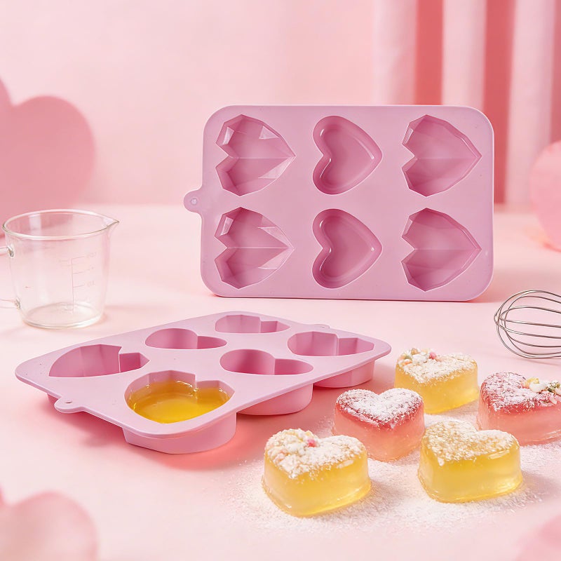 Dootafy Heart Mold Silicone Jello Molds, 2 Pack Heart Shaped Chocolate Mold Valentine's Day Muffin Brownie Pan for Baking, Jelly Candy Mould for Hot Chocolate Bombs Ice Cube Candle Soap Making - Image 5