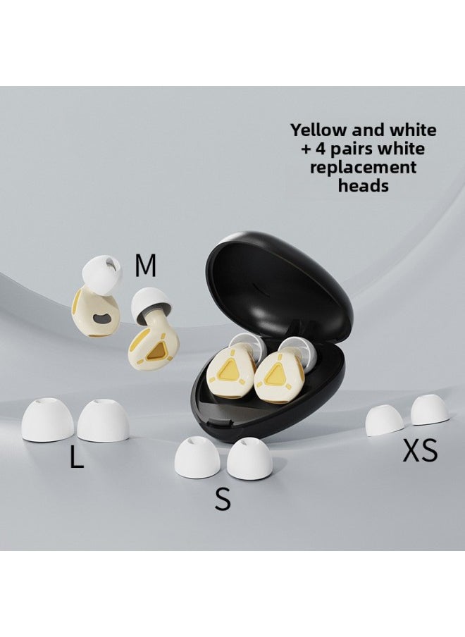 Generic - Private Mold Earplugs Advanced Decompression Button Earplugs Sleep Anti-Noise Earplugs Super Sound And Noise Reduction Earplugs-Color:Color Box + Heart-shaped Storage Box + Yellow And White + White Replacement Ear Caps - Image 1