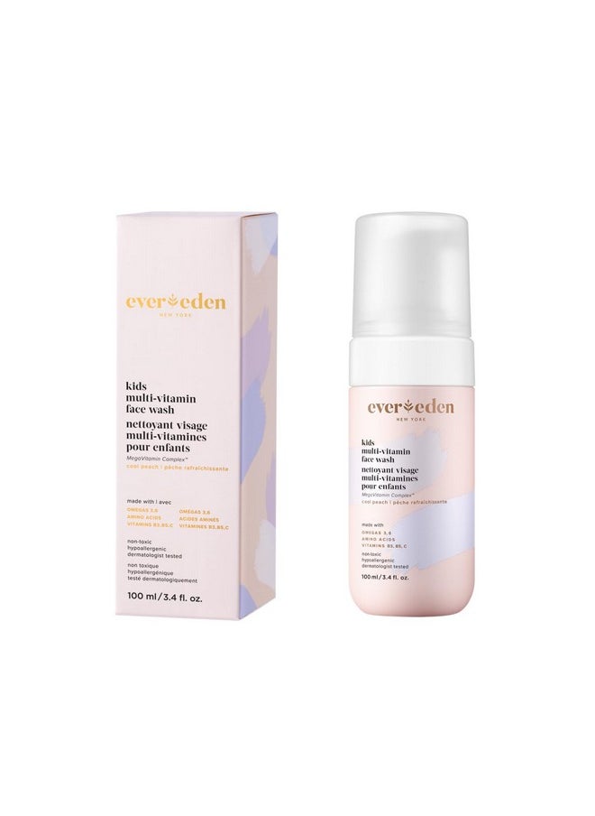 Evereden Evereden Kids Face Wash: Cool Peach, 3.4 fl oz. | Gentle Kids Skin Care | Non-toxic and Clean Ingredients | Multi-Vitamin Skin Care for Kids  - Image 1