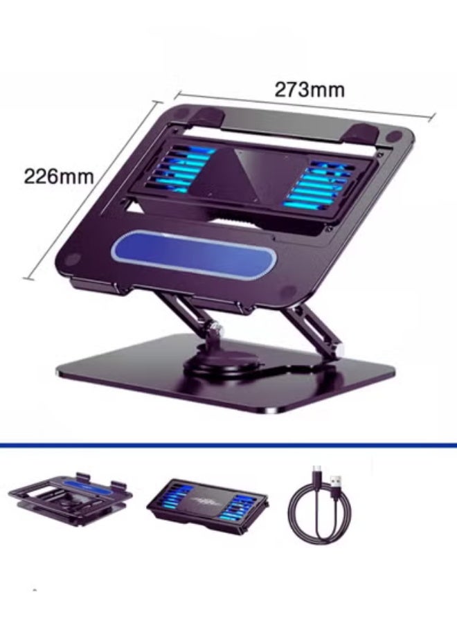 2025 New Release: Powerful Laptop Cooling Stand - Removable Peltier Thermoelectric Cooler & Fan Pad - 360° Rotating & Adjustable Carbon Steel Frame - Image 3