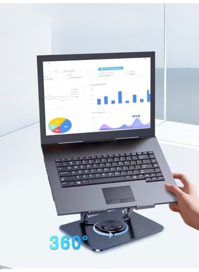 2025 New Release: Powerful Laptop Cooling Stand - Removable Peltier Thermoelectric Cooler & Fan Pad - 360° Rotating & Adjustable Carbon Steel Frame - Image 4
