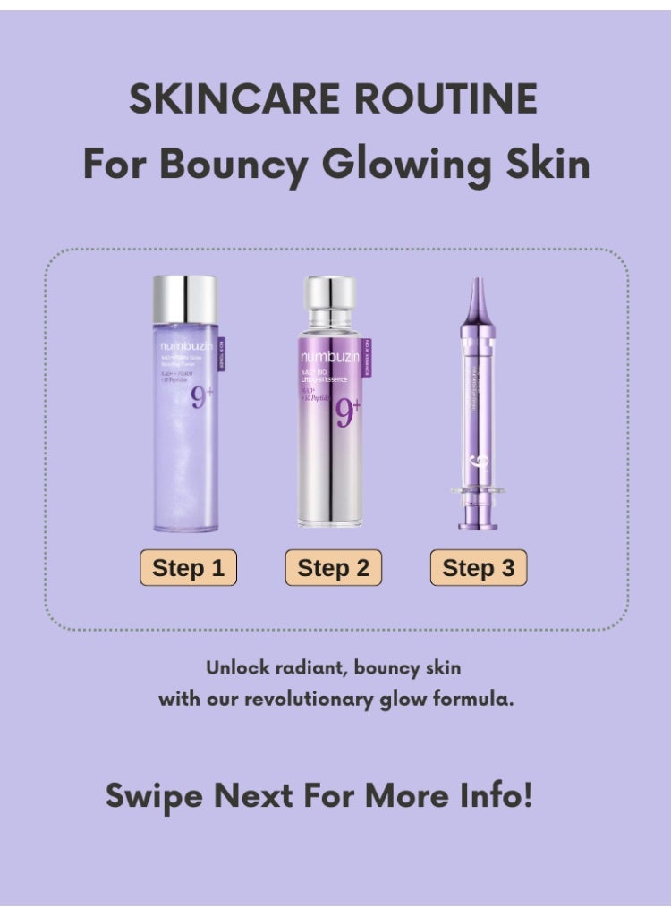 numbuzin Wrinkles, Fine Lines & Loss of Firmness Solution – Numbuzin No.9 NAD+ Retinol Eye Cream, BIO Lifting-Sil Essence & PDRN Glow Boosting Toner Set - Image 3