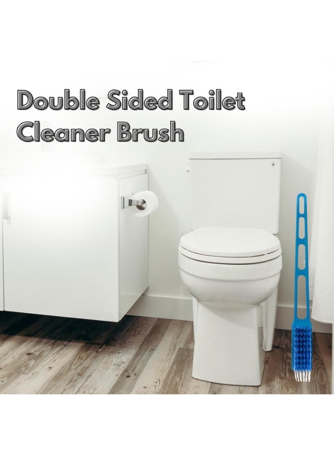 فرشاة تنظيف مرحاض بلاستيكية مزدوجة الجوانب – باللون الازرق– مناسبة للمراحيض الغربية – متينة وسهلة الاستخدام وصديقة للبيئة - Image 5