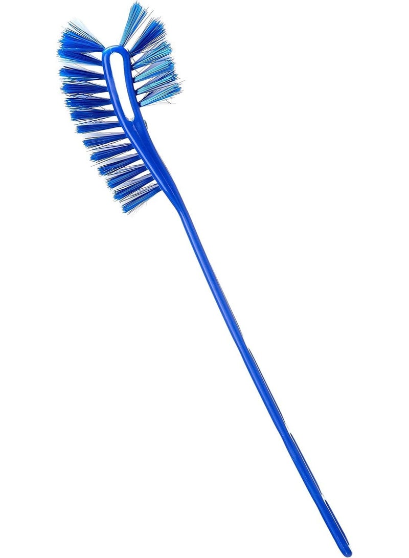 فرشاة تنظيف مرحاض بلاستيكية مزدوجة الجوانب – باللون الازرق– مناسبة للمراحيض الغربية – متينة وسهلة الاستخدام وصديقة للبيئة - Image 3