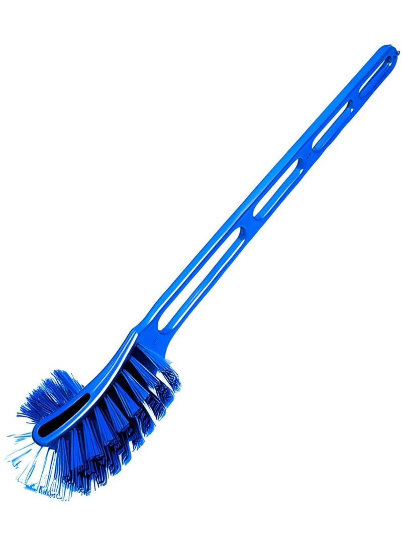 فرشاة تنظيف مرحاض بلاستيكية مزدوجة الجوانب – باللون الازرق– مناسبة للمراحيض الغربية – متينة وسهلة الاستخدام وصديقة للبيئة - Image 1