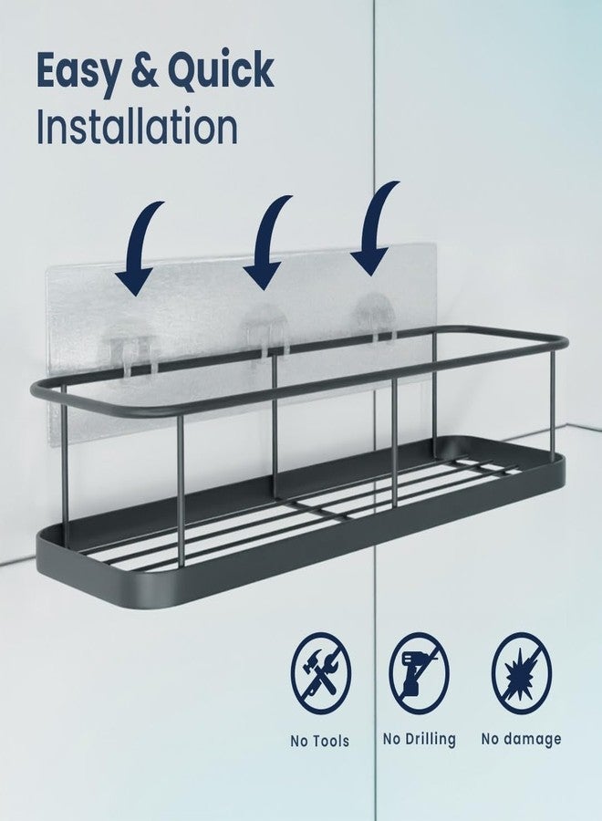 Sben Shower Caddy Adhesive, No Drill Required, 5 Pack, Bathroom Shower Organizers Set with 2 Soap Dishes and Toothbrush Holder, Rustproof Wall-Mounted Storage Shelves for Bathroom (Black) - Image 4