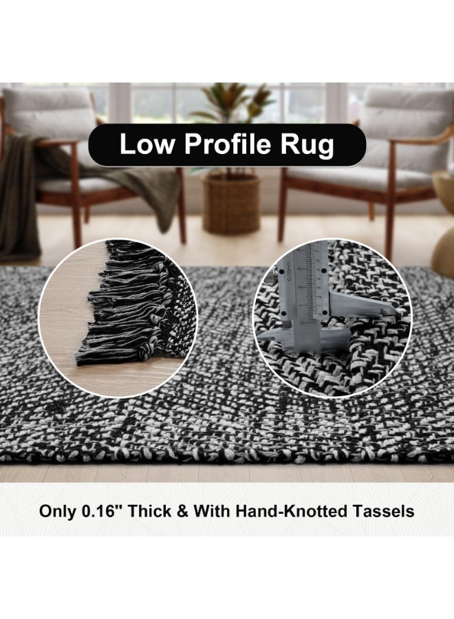 2 Foot × 3 Foot Hand Woven Washable Kitchen Floor Mat (Black) - Image 4
