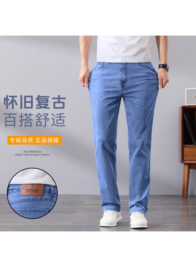 Tucano men's Comfortable Cotton Stretch Jeans - Stylish Straight Leg Denim Pants - Image 2