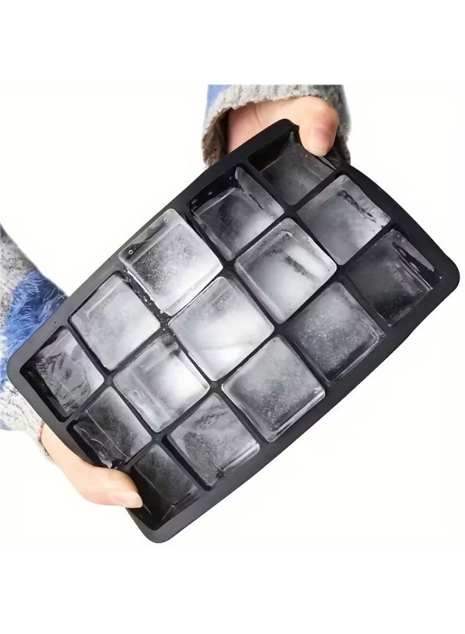 Goolsky Silicone Ice Cube Trays, with Each Tray Easily Release 15 Cubes of Ice, Non-Bpafree, Reusable, Suitable for Refrigerator, Beverages, Chocolate, Juice - Image 1
