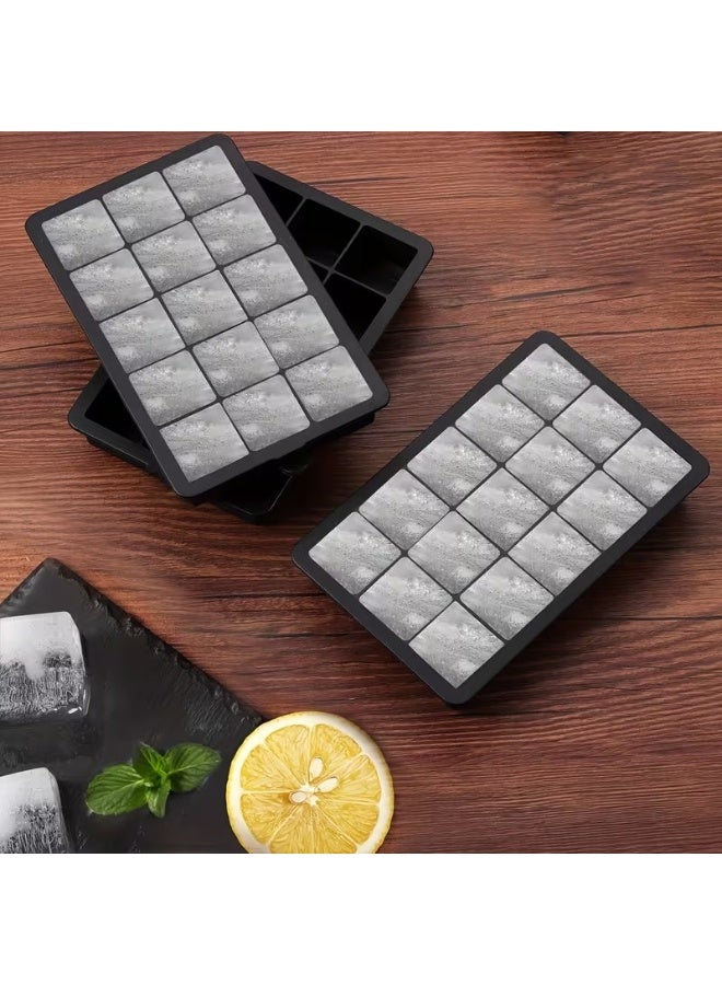 Goolsky Silicone Ice Cube Trays, with Each Tray Easily Release 15 Cubes of Ice, Non-Bpafree, Reusable, Suitable for Refrigerator, Beverages, Chocolate, Juice - Image 2