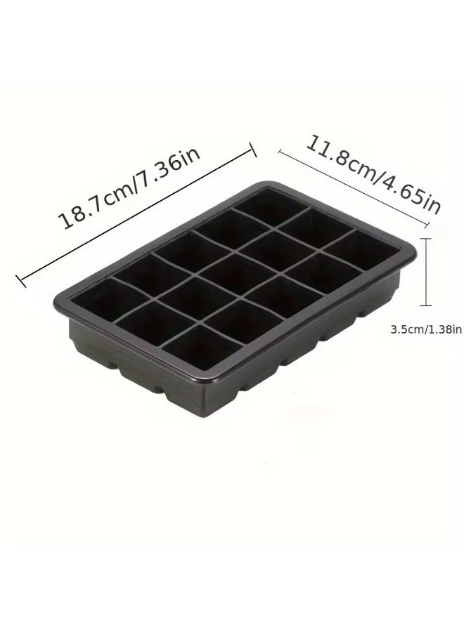 Goolsky Silicone Ice Cube Trays, with Each Tray Easily Release 15 Cubes of Ice, Non-Bpafree, Reusable, Suitable for Refrigerator, Beverages, Chocolate, Juice - Image 3
