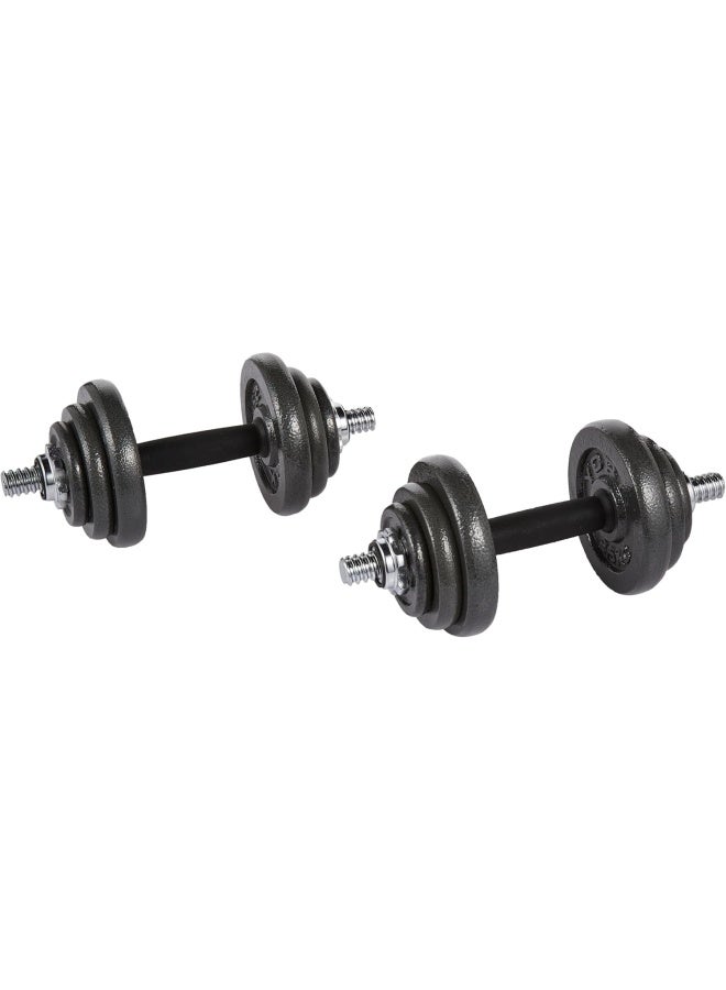 YORK York YKPD20 20 kg Painted Dumbbell Set, Dark Grey - Image 1
